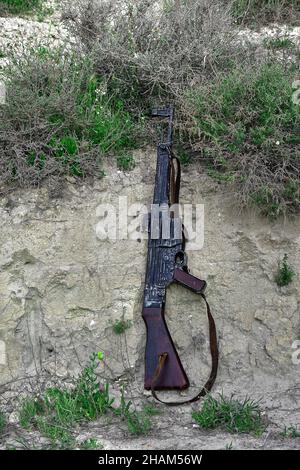Weapons of war displayed for your visit Stock Photo