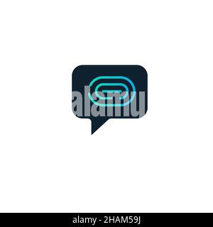 chat balloon with a finger print logo in it for chat application. Stock vector illustration Stock Vector