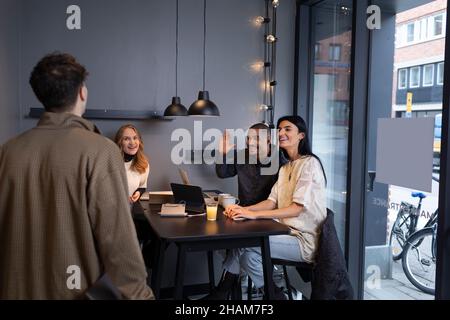 Coworkers having meeting Stock Photo