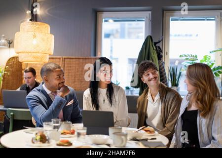 Coworkers having meeting Stock Photo