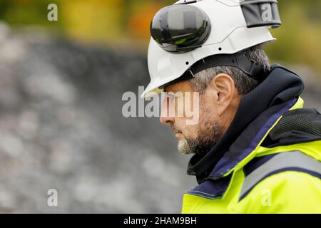 Male engineer in hard hat Stock Photo