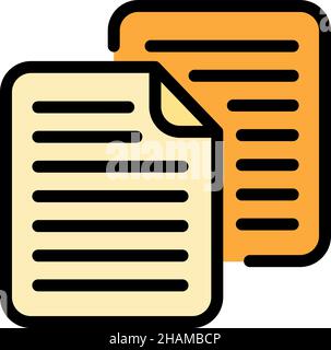 Papers scenario icon. Outline papers scenario vector icon color flat isolated Stock Vector