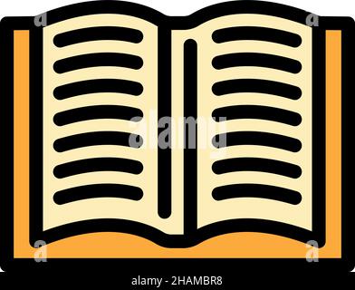 Book scenario icon. Outline book scenario vector icon color flat isolated Stock Vector