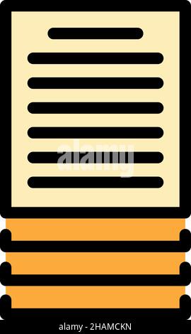 Documents scenario icon. Outline documents scenario vector icon color flat isolated Stock Vector
