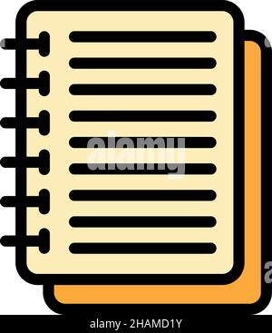 Notebook scenario icon. Outline notebook scenario vector icon color flat isolated Stock Vector