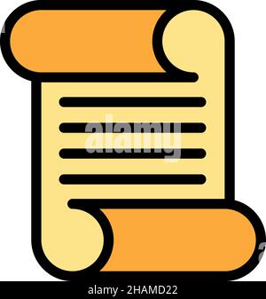 Scenario scroll icon. Outline scenario scroll vector icon color flat isolated Stock Vector