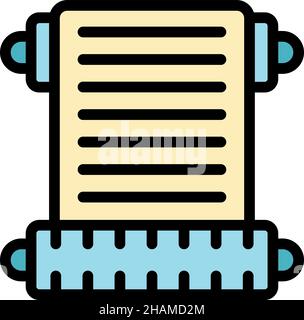 Movie scenario script icon. Outline movie scenario script vector icon color flat isolated Stock Vector