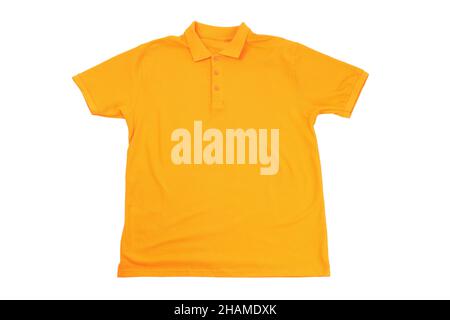 Blank orange t-shirt isolated on white background Stock Photo