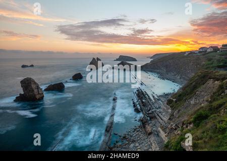 Incredible cliffs on the Spanish coast near Santander Stock Photo