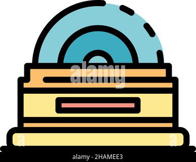 Burnish grinding machine icon. Outline burnish grinding machine vector icon color flat isolated Stock Vector