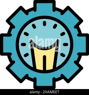 Project idea icon. Outline project idea vector icon color flat isolated Stock Vector