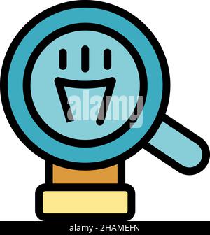 Magnifying idea icon. Outline magnifying idea vector icon color flat isolated Stock Vector