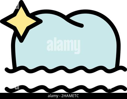 Healthy tooth icon. Outline healthy tooth vector icon color flat isolated Stock Vector