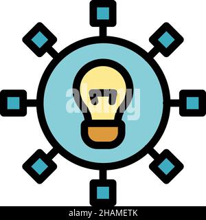Idea generation icon. Outline idea generation vector icon color flat isolated Stock Vector