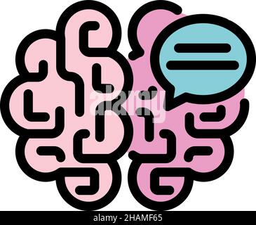 Cloud idea icon. Outline cloud idea vector icon color flat isolated Stock Vector