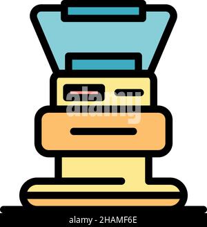 Handle grinding machine icon. Outline handle grinding machine vector icon color flat isolated Stock Vector