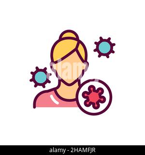 Autoimmune disease color line icon. Isolated vector element. Outline pictogram for web page, mobile app, promo Stock Vector