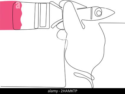 Human hand holds paint brushes with paint Stock Vector