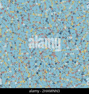 dotted abstract seamless vector pattern on blue Stock Vector