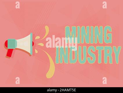Text showing inspiration Mining Industry. Business concept extraction ...