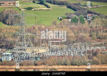 Frodsham Substation Electrical Sub-station Stock Photo