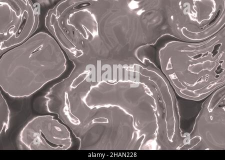 artistic glowing liquid rough aluminum cg background or texture illustration Stock Photo