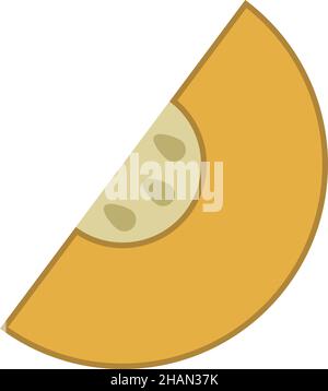 Honeydew Melon Filled Outline Icon Fruit Vector Stock Vector