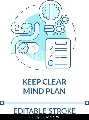 Keep clear mind plan turquoise concept icon Stock Vector