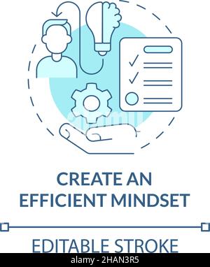 Create an efficient mindset turquoise concept icon Stock Vector