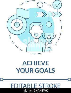 Achieve your goals turquoise concept icon Stock Vector