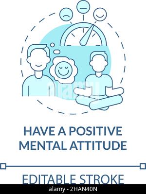 Have positive mental attitude turquoise concept icon Stock Vector