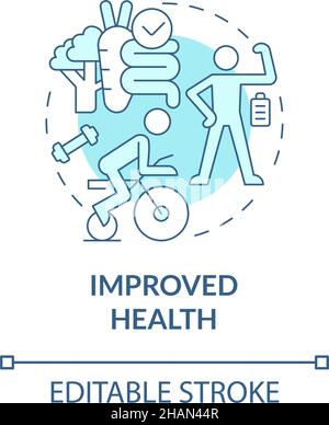 Improved health turquoise concept icon Stock Vector