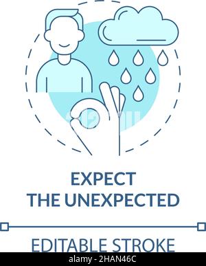 Expect unexpected turquoise concept icon Stock Vector