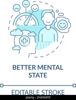 Better mental state turquoise concept icon Stock Vector