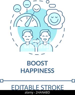 Boost happiness turquoise concept icon Stock Vector