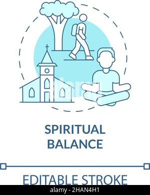 Spiritual balance turquoise concept icon Stock Vector