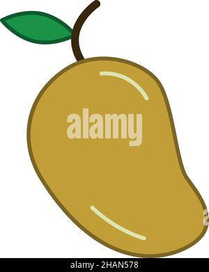 Mango Filled Outline Icon Fruit Vector Stock Vector