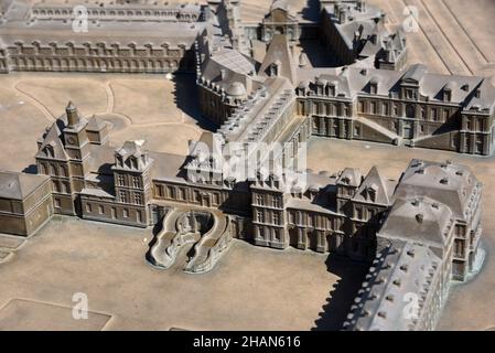 Castle ÒChateau de FontainebleauÓ (Paris area, France): Digital model of the castle Stock Photo