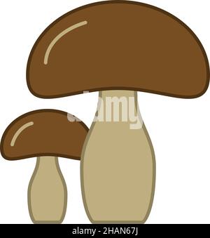 Mushroom Filled Outline Icon Vegetable Vector Stock Vector