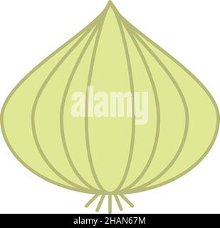 Onion Filled Outline Icon Vegetable Vector Stock Vector