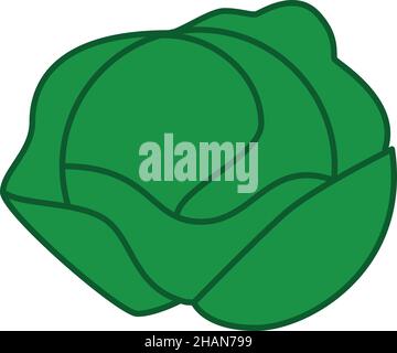 Iceberg Lettuce Filled Outline Icon Vector Stock Vector