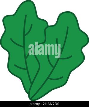 Lettuce Filled Outline Icon Vegetable Vector Stock Vector