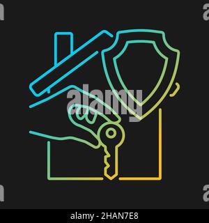 Renters insurance gradient vector icon for dark theme Stock Vector