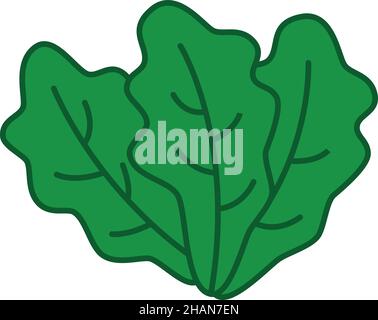Romaine Lettuce Filled Outline Icon Vector Stock Vector