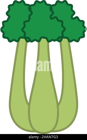 Celery Filled Outline Icon Vegetable Vector Stock Vector