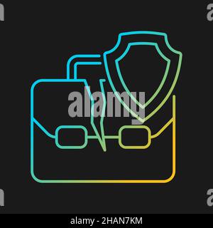 Unemployment insurance gradient vector icon for dark theme Stock Vector