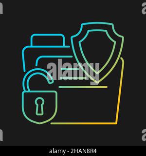 Data breach insurance gradient vector icon for dark theme Stock Vector