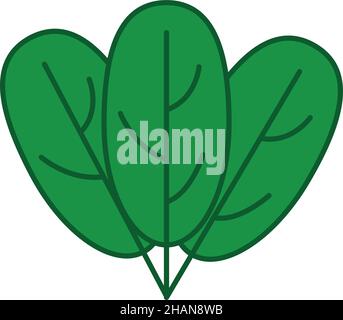 Spinach Filled Outline Icon Vegetable Vector Stock Vector