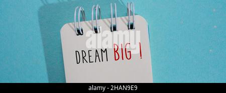 Close up of Dream Big Word , Business Concept Idea Stock Photo