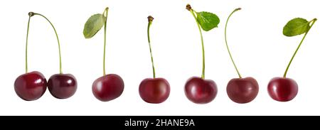 cherry collection isolated on white background Stock Photo